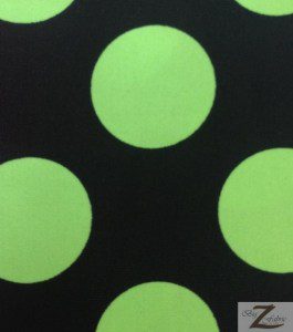 Big Polka Dot Nylon Spandex Fabric Neon Lime