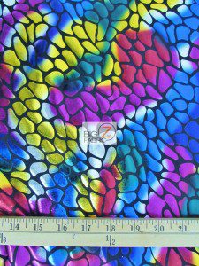Rainbow Tie Dye Glimmer Foil Spandex Fabric Measurement