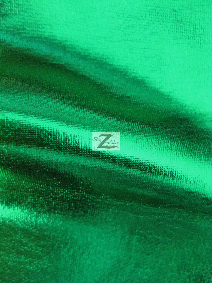 Green Metallic Foil Spandex Fabric